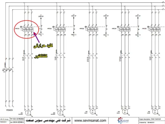 قرارگیری کلید حرارتی در مدارت قدرت