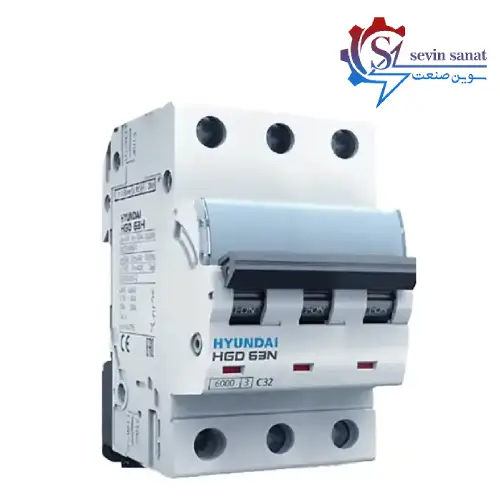 کلید مینیاتوری هیوندای تیپ B روشنایی سه پل 40 آمپر قدرت قطع 6KA