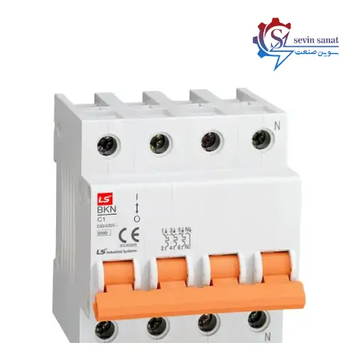 کلید مینیاتوری ال اس تیپ C چهار پل ۶A جریان قطع ۶KA کد BKN-4P-C6A